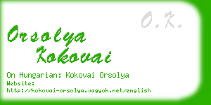 orsolya kokovai business card